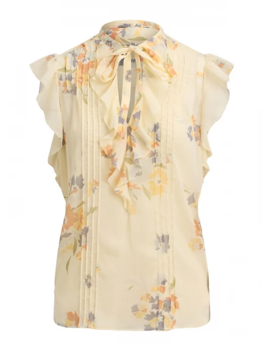 Foto van product Lauren Ralph Lauren Blouse crème / ombergrijs / geel / basaltgrijs