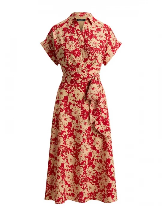 Foto van product Lauren Ralph Lauren Blousejurk crème / rood
