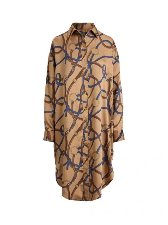 Foto van product Lauren Ralph Lauren Blousejurk donkerbeige / marine / bruin / goudgeel