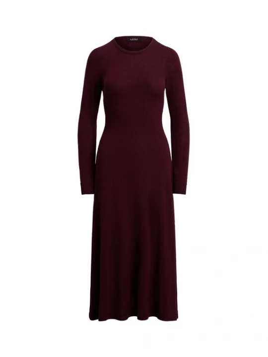 Foto van product Lauren Ralph Lauren Gebreide jurk wijnrood
