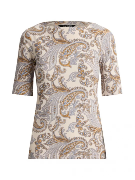 Foto van product Lauren Ralph Lauren Shirt crème / azuur / cognac / lichtgrijs