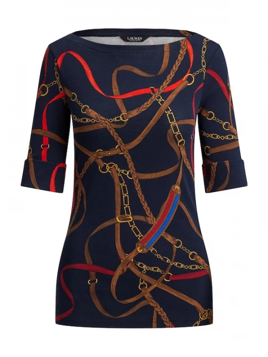 Foto van product Lauren Ralph Lauren Shirt navy / bruin / goudgeel / rood