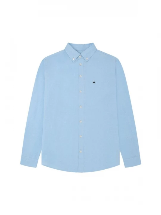 Foto van product Laurent Vergne Overhemd 'Brive - Linnen Cotton Shirt - Light Blue' lichtblauw