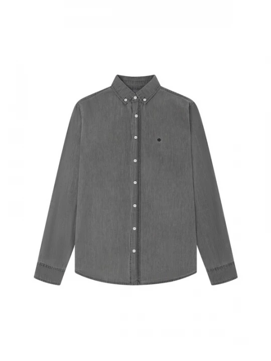 Foto van product Laurent Vergne Overhemd 'Marseille Slim Fit Denim Shirt - Grey' grijs