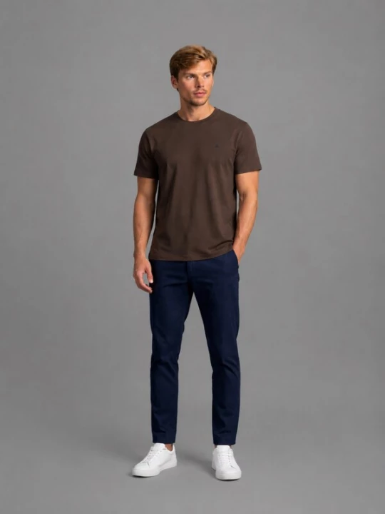 Foto van product Laurent Vergne Shirt 'Ritz Zijde T-shirt Bruin' bruin