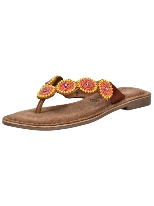 Foto van product LAZAMANI Teenslipper bruin / oranje
