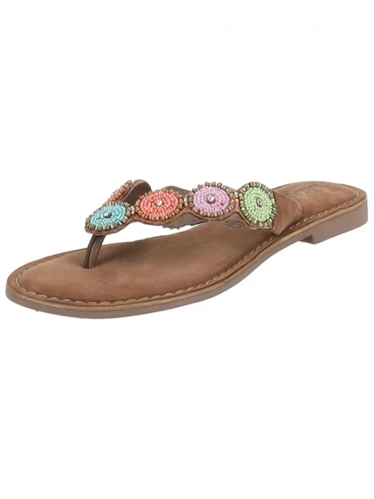 Foto van product LAZAMANI Teenslipper lichtblauw / bruin / lichtgroen / donkeroranje
