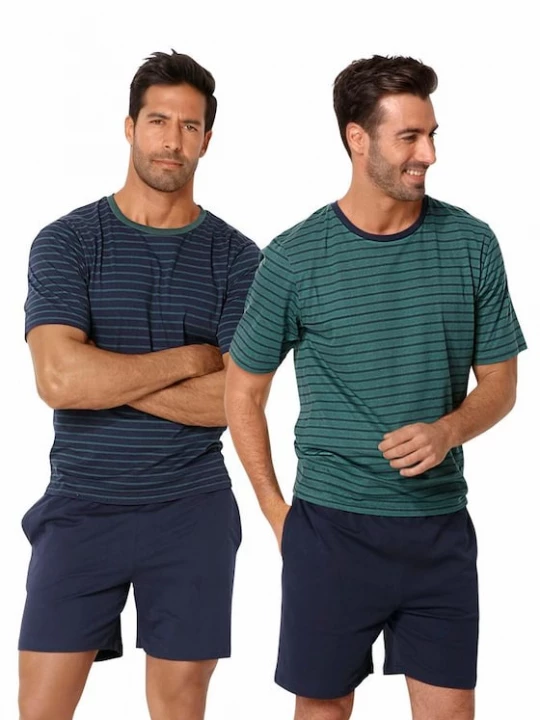 Foto van product LE JOGGER Pyjama kort blauw / groen