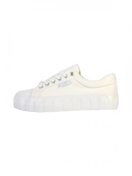 Foto van product Le Temps Des Cerises Sportieve veterschoen wit
