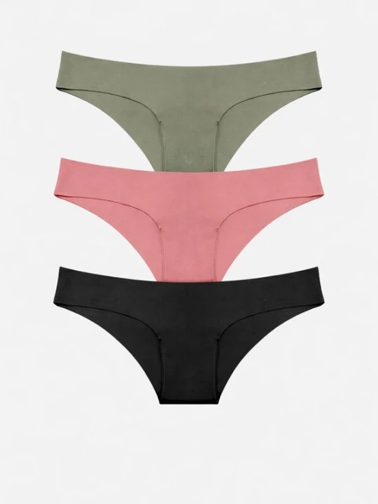 Foto van product LEAFLETIC Broekje 'Leafletic Women’s Low Rise Hipsters Brief' kaki / rosa / zwart