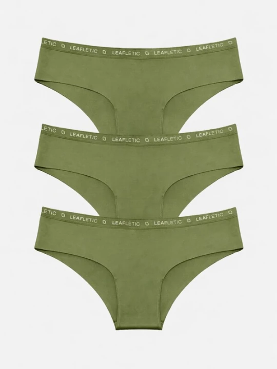 Foto van product LEAFLETIC Broekje 'Leafletic Women’s Mid Rise Hipsters / Brief' groen