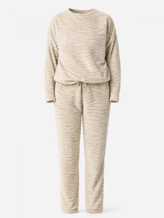 Foto van product LEAFLETIC Huispak 'Leafletic Women’s Tunic and Jogger Set' greige