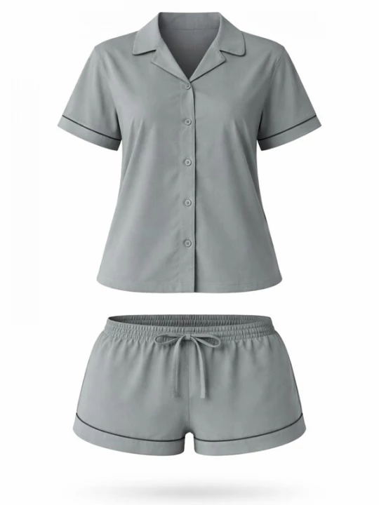 Foto van product LEAFLETIC Korte pyjama 'Leafletic Women’ Night Wear Short Set' groen