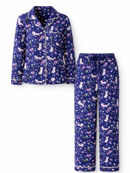Foto van product LEAFLETIC Pyjama blauw gemêleerd