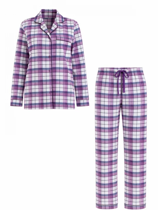 Foto van product LEAFLETIC Pyjama 'Leafletic Women’ Night Wear Long set' lila gemêleerd