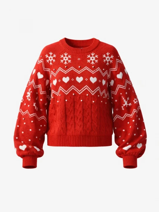 Foto van product LEAFLETIC Trui 'Leafletic Women’s Pullover Sweater' rood