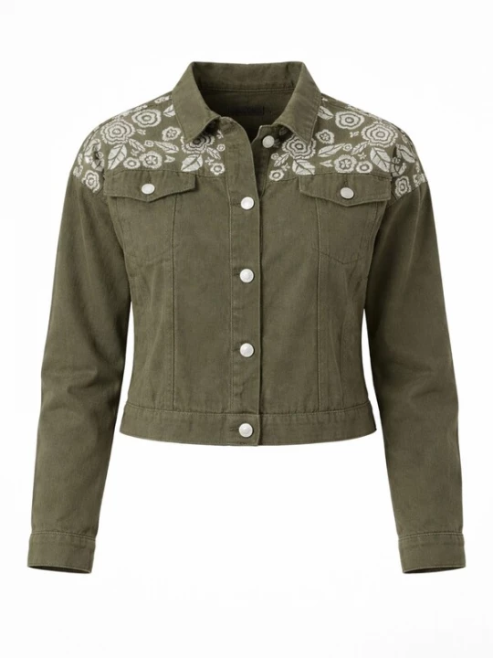 Foto van product LEAFLETIC Winterjas 'Leafletic Women’s Denim Jacket' groen