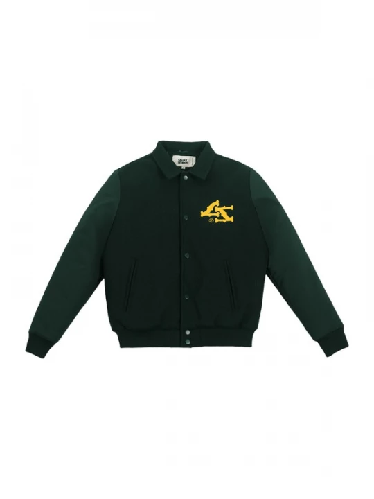 Foto van product Legacy Studios Tussenjas 'Varsity' curry / spar / donkergroen