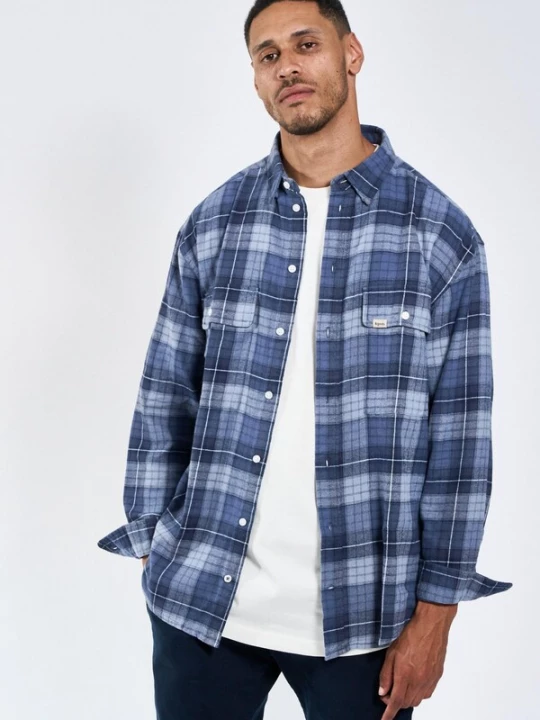 Foto van product Legends Overhemd 'Russel Flannel Check 04' blauw