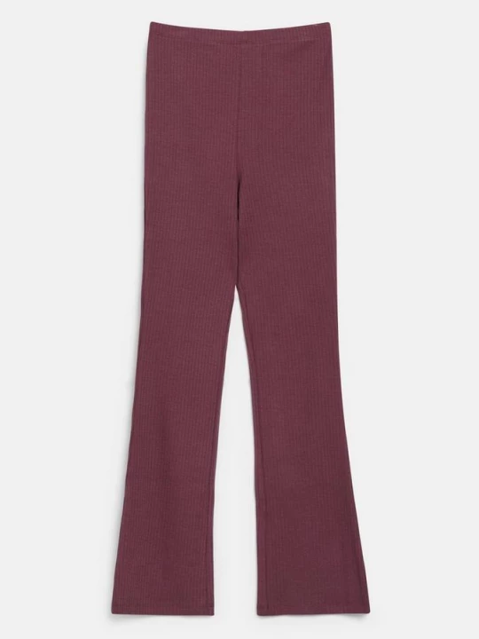 Foto van product Legging met wijde pijpen, hoge taille en geribbelde structuur s.Oliver rood