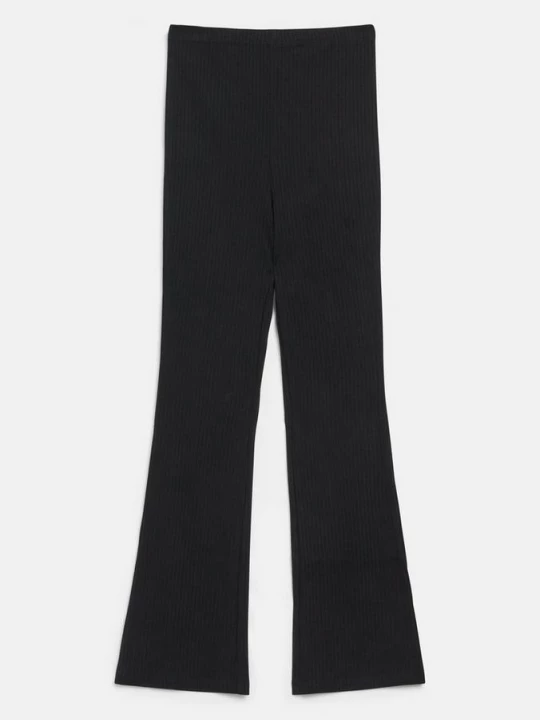 Foto van product Legging met wijde pijpen, hoge taille en geribbelde structuur s.Oliver zwart