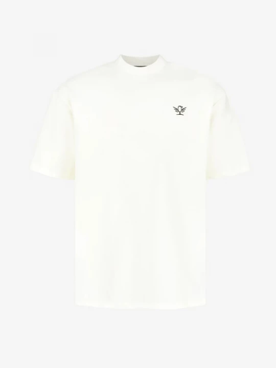 Foto van product leon aguila Shirt 'Cream Embroidered Tee' crème