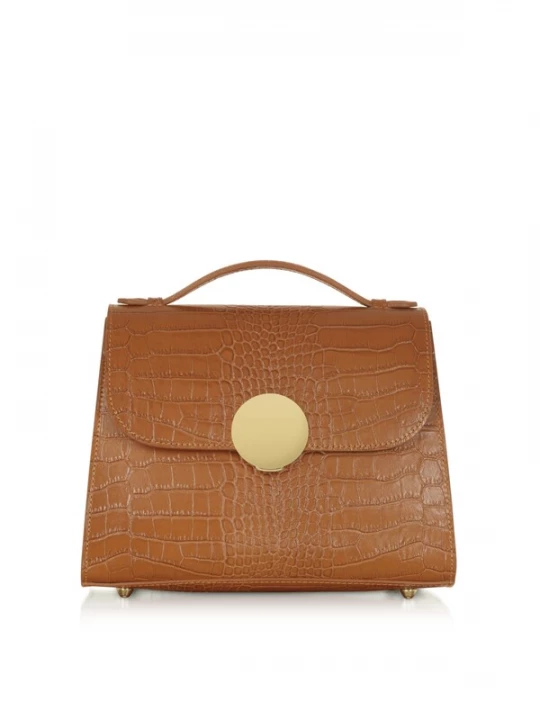 Foto van product LeParmentier Handtas 'Bombo Croco' cognac