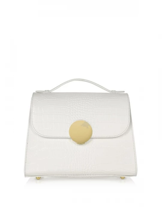 Foto van product LeParmentier Handtas 'Bombo Croco' wit