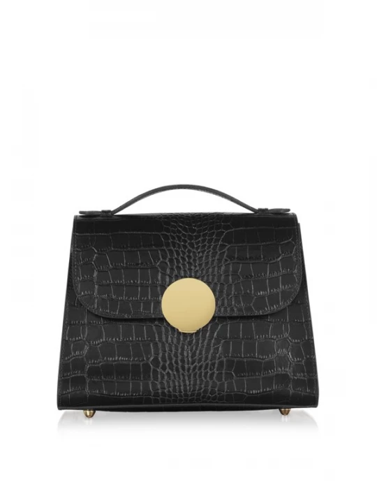 Foto van product LeParmentier Handtas 'Bombo Croco' zwart