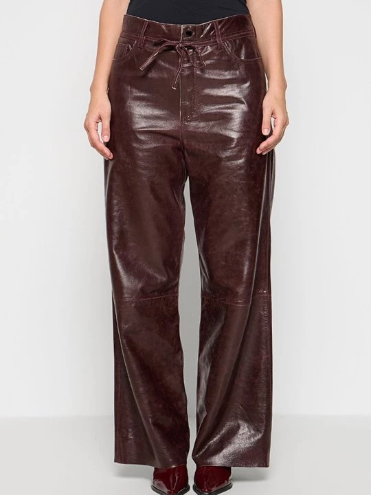 Foto van product Leren broek 2nd Day rood