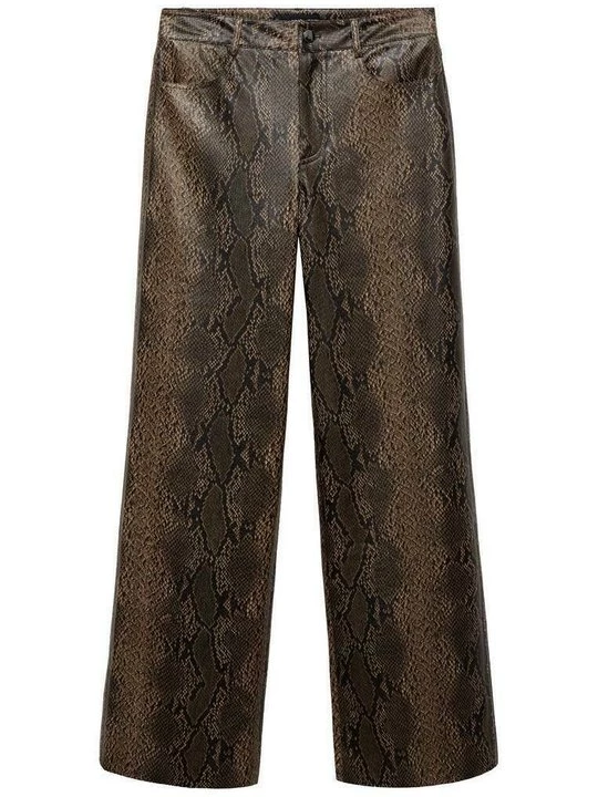 Foto van product Leren broek Mango beżowy
