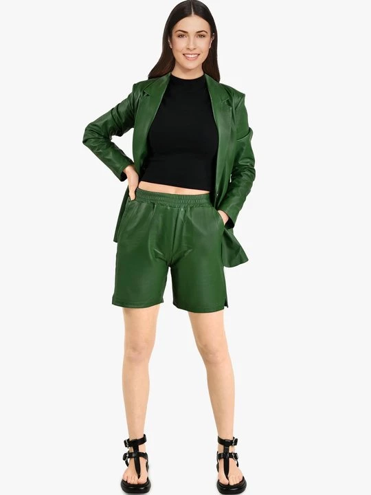 Foto van product Leren broek Oakwood donkergroen