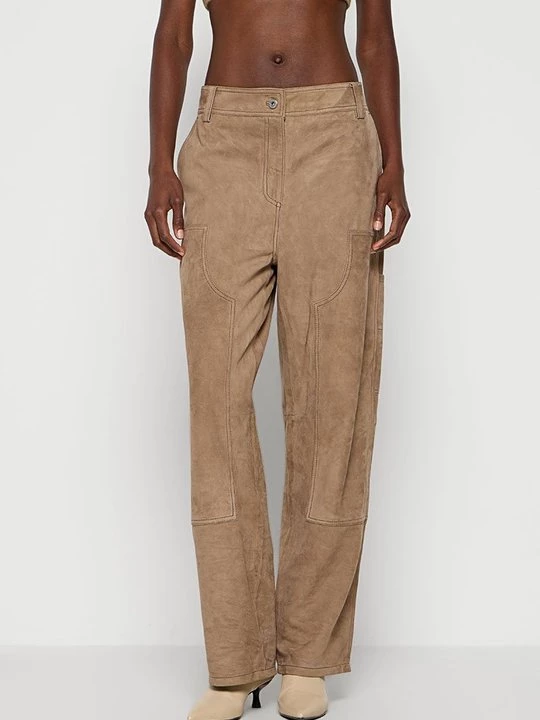 Foto van product Leren broek Stand Studio beżowy