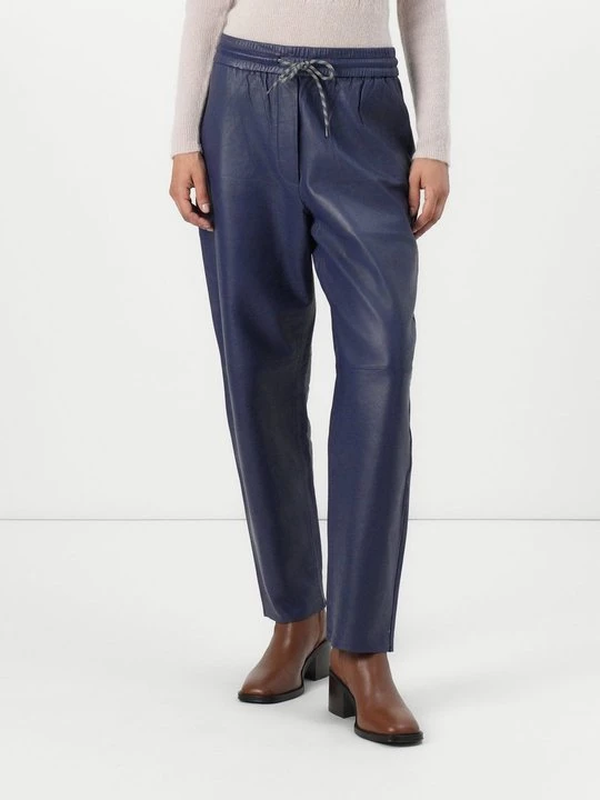 Foto van product Leren broek Stella Nova donkerblauw