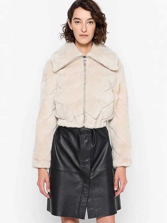 Foto van product Leren jas AllSaints beżowy