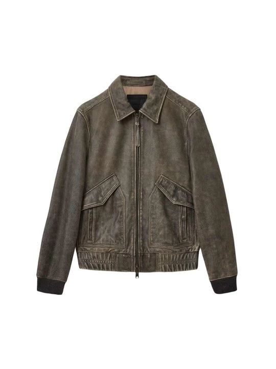 Foto van product Leren jas AllSaints beżowy