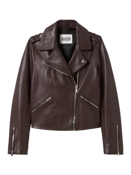 Foto van product Leren jas CLAUDIE PIERLOT bruin