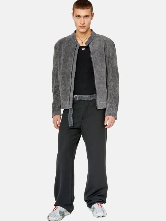 Foto van product Leren jas Diesel donkergrijs