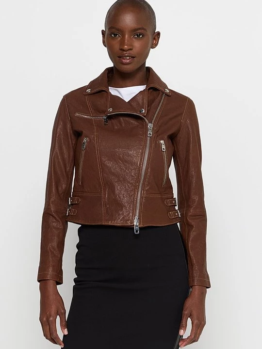 Foto van product Leren jas Emporio Armani bruin