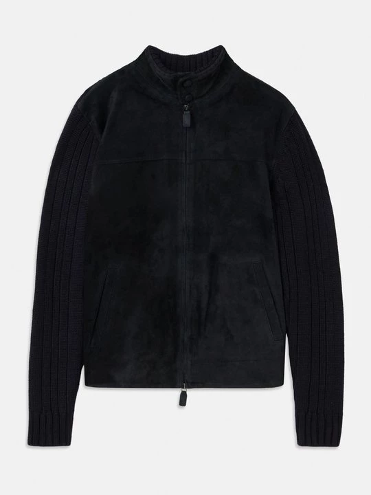 Foto van product Leren jas Emporio Armani donkerblauw