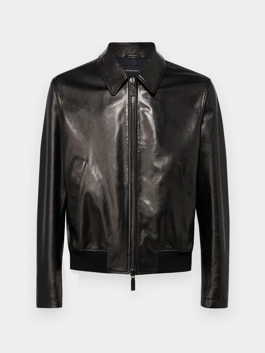 Foto van product Leren jas Emporio Armani zwart