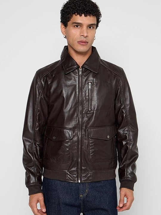 Foto van product Leren jas Lee Cooper bruin