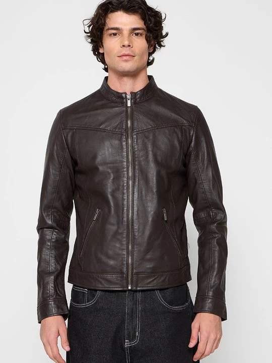 Foto van product Leren jas Lee Cooper bruin