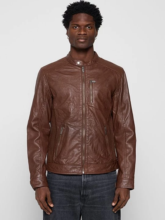 Foto van product Leren jas Lee Cooper cognac