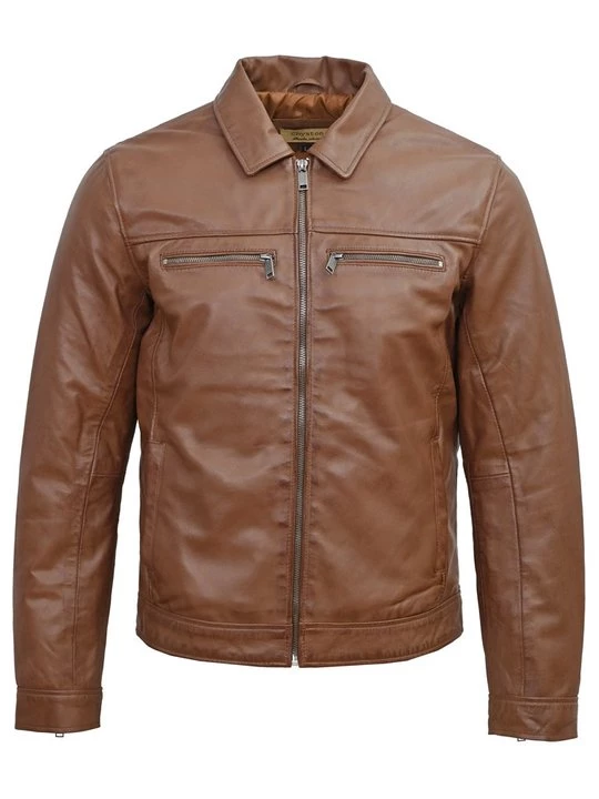 Foto van product Leren jas Lee Cooper cognac