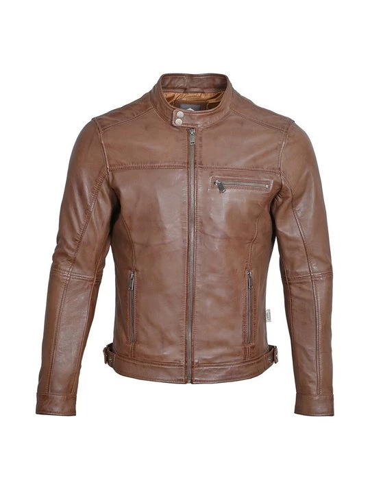 Foto van product Leren jas Lee Cooper cognac