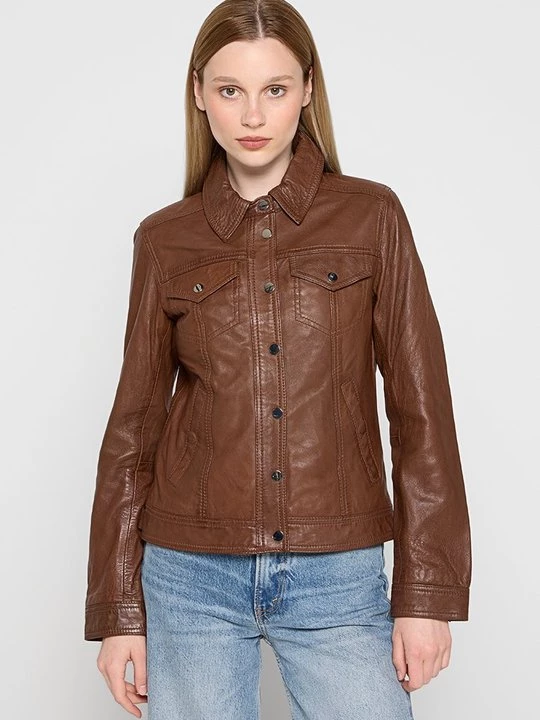 Foto van product Leren jas Lee Cooper cognac