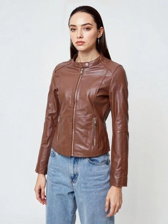 Foto van product Leren jas Lee Cooper cognac