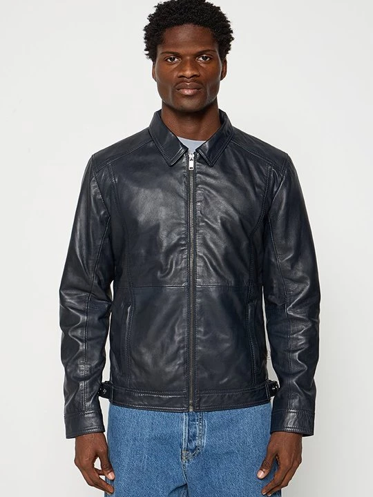 Foto van product Leren jas Lee Cooper donkerblauw