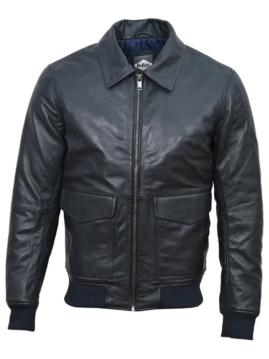 Foto van product Leren jas Lee Cooper donkerblauw